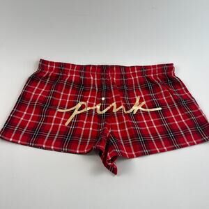 Victoria's Secret PINK Elastic Waist Cotton Plaid Pajama Sleep Short Size XXL